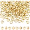 UNICRAFTALE 100pz 4mm Diametro 304 Perline Distanziali In Acciaio Inossidabile Metallo Dorato Piatto Rondelle Perline Piccola Sfera Vuota Perline Rotonde per Braccialetti Fai Da Te Creazione Gioielli