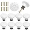 AvoDovA 10PCS Manopole per Cassetti e Cucine, 34mm Pomelli Rotondi in Ceramica, Pomelli per Porta, Pomolo per Mobile, Maniglia per armadietto, Pomelli per Cassetti per Armadio, Cassetto Credenza (A)