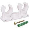 SKIR'CO (10 pezzi) Fascette doppie per tubi, fascette in plastica per tubi da 14-15 mm, fascette stringitubo a U, fascette bianche per tubi, ganci per tubi