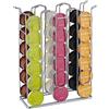 Relaxdays Porta Cialde, Contenitore Macchinetta, Metallo, HLP 32,5 x 26,5 x 9,5 cm, Argentato, Ferro, 36 Capsule Dolce Gusto