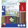 STAEDTLER Noris colour 185 Matite colorate - 24 colori, legno riciclato | Colori vivaci per ogni giorno, presa antiscivolo - esagonale, per tutti - Art.-Nr. 185 C24P