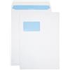 Promail Netuno 50 buste bianche formato C4 229 × 324 mm con finestra sinistra 90 g buste grande C4 marrone con strip adesivo per la corrispondenza aziendale
