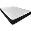 DUÉRMETE ONLINE Materasso Viscoelastico Reversibile Pocket Visco (Lato Inverno-Estate) Spessore 20 cm antiacaro, Antibatterico e Anallergico, Memory Foam, Bianco, 90x190