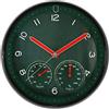 MPM Quality Orologio da parete in plastica, verde, motore a passo al quarzo, igrometro, termometro, indicatore di temperatura e umidità, quadrante originale, E01.3084.40, ∅ 314 x 45 mm