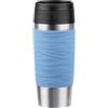 Emsa Travel Mug Wave N20213 - Tazza termica da viaggio, 0,36 litri, tappo a vite, in acciaio inox, 4 ore caldo e freddo 8 ore, 100% ermetico, lavabile in lavastoviglie, apertura a 360°, colore: Blu