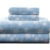 pointehaven Heavy Weight Completo Lenzuola Flanella Cotone, Fiocchi di Neve, Queen
