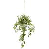 Flair Flower Tradescantiahampel con vaso e fioriera sospesa, pianta artificiale per tradeskantie sospesa, ghirlande per piante verdi da interni, pianta rampicante edera, ca. 83 x 45 x 30 cm