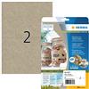 HERMA 10757 - Etichette universali in carta erba, 20 fogli, 210 x 148 mm, 2 fogli A4, 40 pezzi, autoadesive, stampabili, opache, in carta silphie bianca, colore marrone naturale