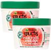 Garnier 2x Garnier Fructis Maschera Per Capelli Hair Food Rivitalizzante 3in1 All'Anguria - 2 Barattoli da 390ml