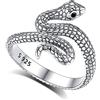 AEONSLOVE Anello Serpente Regolabile Argento 925 per Donna, Anello Aperto Albero della Vita/Foglia/Nodo di Strega/Celtica, Anello Cucchiaio da Pollice Vintage