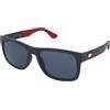 Tommy Hilfiger TH 1556/S 8RU/KU | Occhiali da Sole Graduati o Non Graduati | Prova Online | Unisex | Plastica | Quadrati | Blu | Adrialenti