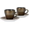CreaTable, 25849, Serie GOLDEN DAYS schwarz Bistrotassen, Espresso Set 4 teilig