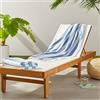 Amazon Basics Telo mare in 100% spugna di cotone, a righe Cabana, morbido e assorbente, per piscina e spiaggia, confezione da 2, Celeste, 76 x 152 cm