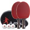 JOOLA Set da Tennis da Tavolo Duo PRO, 2 Racchette da Ping-Pong + 3 Palline + 1 Borsa Portatile, Rosso/Nero, 6 Parti