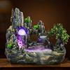 SHZICMY Fontana da interni con sfera di cristallo a LED e atomizzatore, Feng Shui, fontana decorativa da giardino in pietra, paesaggio acquatico, desk spray in resina umida