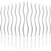 LUTER 24pcs candele di compleanno candele di torta di compleanno a spirale lunghe candele sottili per cupcake decorazione di festa di nozze di compleanno (argento)
