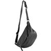 modamoda de - T77 - ital. Borsa a banana, borsa a banana, borsa per il petto, taglia media, in morbida pelle, nero, L, Casual, alla moda