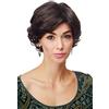 WIG ME UP - Splendida Parrucca Donna Capelli corti Corta Ondulata Castano scuro Color cioccolato Riga DW181-4