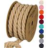 Halbach Seidenbänder Cordoncino di cotone riciclato, larghezza 10 mm/lunghezza 4 m, filato di cotone sostenibile per macramè, corda naturale per fai da te, colore: naturale