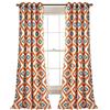Lush Decor Diamond Ikat - Set di tende con motivo geometrico, per soggiorno, sala da pranzo, camera da letto, 213 x 132 cm, colore: turchese arancione