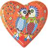 Maxwell & Williams Love Hearts Piattino da Dessert a Cuore in Porcellana, Motivo "Fan Club", Confezione Regalo, Colore Arancio, 15,5 cm
