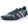 Tommy Hilfiger ICONIC SEASONAL MIX RUNNER, Sneaker con suola preformata Uomo, Verde (Frosted Green), 47 EU