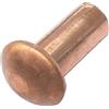 AERZETIX - Set di 20 rivetti in rame Ø4x8mm con testa semitondo - rivetto a testa bombata - rivetto pieno/rivetto a pressione - DIN 660 - C48030