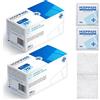 AIESI® Tamponi salviette disinfettanti (2x100 pezzi) a base di alcool isopropilico 70% dimensioni 65x30 mm in confezione singola HOSPIPADS