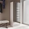 DEGHI Scarpiera armadio 70x180 cm in rovere bianco con 2 ante a specchio e 7 ripiani - Boos