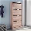 DEGHI Scarpiera 73x157h cm in legno color rovere con 4 ante a ribalta - Primado