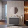DEGHI Mobile bagno con ante 70 cm grigio grafite con lavabo e specchio - Dedalo