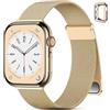 PIOWNN Metallo Cinturini Compatibile con Cinturino Apple Watch 44mm 45mm 42mm Donna Uomo, Doppio Magnetico in Acciaio Inox per Apple/iWatch SE/Series 8 7 6 5 4 3 2 1 & Cover,Oro reale&Cover