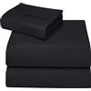 ComfyWell Lenzuolo con angoli per letto singolo, con tasca profonda (35 cm), morbido tessuto in microfibra spazzolata, per letto singolo (90 x 190 cm, nero)