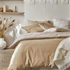Essix Copripiumino in Cotone Bicolore, Buoni Giorni, Sabbia/Crema, 240x220 cm