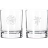 Joy Toy Game of Thrones - Set di 2 bicchieri da whisky con incisione in confezione regalo