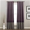 Lush Decor Prima Set di Tende da Finestra per Soggiorno, Sala da Pranzo, Camera da Letto (Coppia), 137,2 x 213,4 cm, Poliestere, Viola & Grigio, W 54 x L 84 (1 Panels)