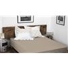 Home Linge Passion Lenzuolo con angoli, 100% cotone, 57 fili/cm², dimensioni 140 x 190 cm, beige scuro, berretto 35 cm, trama fitta, morbido, traspirante, lavabile