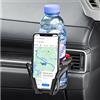 CGEAMDY Portabicchieri auto, 2 in 1 Portacellulare per Auto Universale Portabevande per Auto Regolabile Supporto Smartphone, Può Contenere Bevande, per Bocchette di Ventilazione Auto(Nero/Rosso)