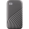 WD My Passport Portable SSD 500GB with NVMe Technology, USB-C, Read Speeds of up to 1050MB/s & Write Speeds of up to 1000MB/s. Works with PC, Xbox, PlayStation - Space Grey