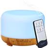 Hantoc Diffusore di Oli Essenziali 450ml, Umidificatore Ultrasuoni Diffusore di Aroma Diffusori Oli Profumati Nebulizzatore Silenzioso Automatico 7 Colori LED per Yoga Spa