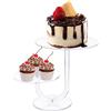 CECOLIC Alzata per Torta Trasparente a 2 Livelli Alzata per Cupcake in acrilico Porta Espositore Pasticceria per Dessert, Riutilizzabile per Matrimoni, Compleanni, Decorazioni per Feste (20,3 cm)