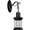 AIRTWESD LED E27 Applique di Paralume, Retro Lampada da parete rustica del metallo Lampade da comodino (nessuna lampadina)