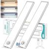 COZII Luce Armadio 68 LEDs con Sensore, 6500K Senza Fili, Sottopensile, per Cucina, Dimmerabile, Magnetica, USB Ricaricabile, per Scale, Corridoio, 20cm*2 Pezzi