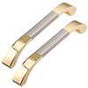 GUWINA 6 Pezzi Maniglia per Mobili Cucina 128mm, Moderni Oro Chiaro Maniglia per Porta Maniglie Cassetti in Lega di Zinco Manopole per Cassetto Dell'Armadio Armadio Bagno con Viti
