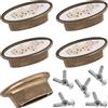Aerzetix - Set di 5 Maniglie/Pomelli per Mobili Vintage Interasse 32mm - Porte Armadio Cassetto Decorazione Interno Arredamento Cucina Soggiorno - in Metallo - Colore Rame Invecchiato