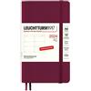 LEUCHTTURM1917 367673 Agenda settimanale Pocket (A6) 2024, copertina morbida, Port Red, tedesco, 12 mesi