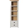 trendteam smart living - Landside - Vetrina - Grigio chiaro/rovere - Vetrina in stile rustico - 65 x 201 x 41 - Eleganti maniglie con bottoni e conchiglie - 4 scomparti e 2 cassetti - antigraffio