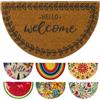 LUA VIKA Zerbino ingresso esterno cocco - Hello welcome - 40x70 cm - tappeto ingresso esterno casa - zerbino cocco mezzaluna - zerbini moderni e originali
