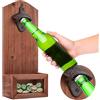 TUFA Apribottiglie da Parete, Cavatappi a Muro da Legno con Stile Retrò, Apribottiglie con Contenitore di Raccolta per Tappo, Gadget utili per Feste, Idee Regalo Uomo e Amanti della Birra