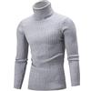Innerternet Maglione a collo alto, da uomo, in 100% lana merino, a maniche lunghe, slim fit, slim fit, dolcevita comodo, morbido, grigio., XXL